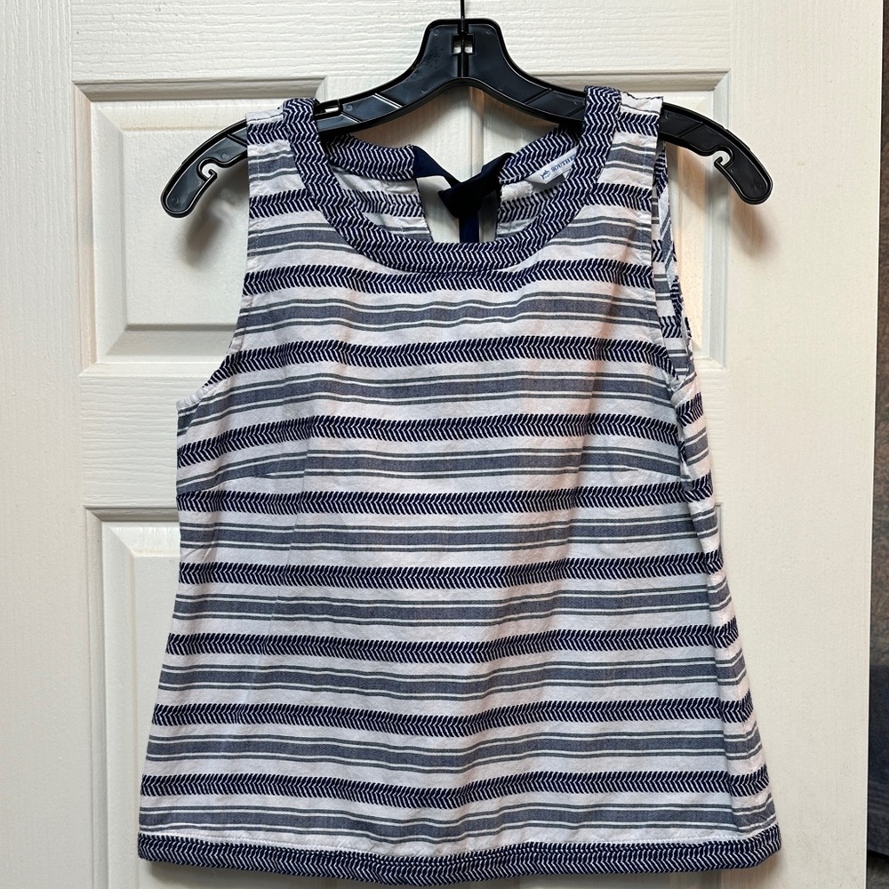 Southern Tide Navy and White Striped Top